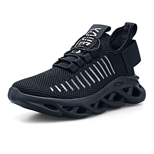 WYSBAOSHU Jungen Sportschuhe Outdoor Laufschuhe Atmungsaktiv Kinder Sneaker Turnschuhe StraßEnlaufschuhe Tennisschuhe Leichte Schwarz EU26 von WYSBAOSHU