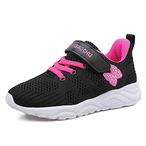 WYSFLY Baby Mädchen Trainer Kleinkind Mädchen Turnschuhe Kleine Kinder Erste Wanderschuhe Atmungsaktive Leichte Freizeitschuhe Schwarz Size 33 von WYSFLY
