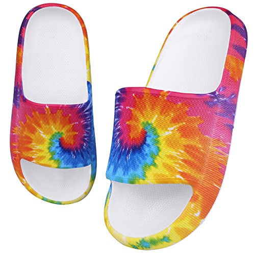 WYSFLY Kinder Sommer Hausschuhe Jungen Badelatschen Mädchen Dusch Badeschuhe Rutschfest Sommer Strand Pool Rutsche Sandalen Tie Dye 31EU von WYSFLY