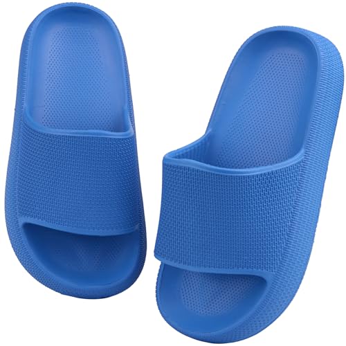 WYSFLY Kinder Sommer Hausschuhe Jungen Badelatschen Mädchen Dusch Badeschuhe rutschfest Sommer Strand Pool Rutsche Sandalen Dunkelblau 37EU von WYSFLY