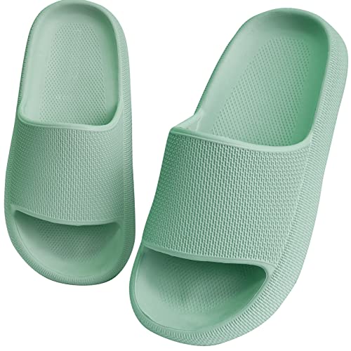 WYSFLY Kinder Sommer Hausschuhe Jungen Badelatschen Mädchen Dusch Badeschuhe rutschfest Sommer Strand Pool Rutsche Sandalen Grün 36EU von WYSFLY
