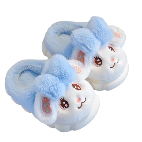 WYSFLY Mädchen Hausschuhe Damen Winter Wärme Hausschuhe Plüsch Indoor Heimschuhe für Kinder C Blau von WYSFLY