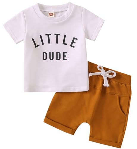 Baby Boy Kleidung Set Kleinkind Kleidung Set Brief Print Pullover Sweatshirt Hosen Outfits Baby Trainingsanzug Langarm T-Shirt und Hosen Kleine Kinder (Kurzarm Weiß, 6-12 Months/80cm(31.50in)) von WYSUMMER
