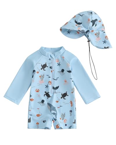 WYTbaby Baby Badeanzug Einteiler Uv Kleidung Baby Langarm Uv Schutzkleidung für Baby Junge 12-18 Monate von WYTbaby