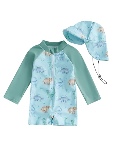 WYTbaby Baby Badeanzug Einteiler Uv Kleidung Baby Langarm Uv Schutzkleidung für Baby Junge 6-12 Monate von WYTbaby