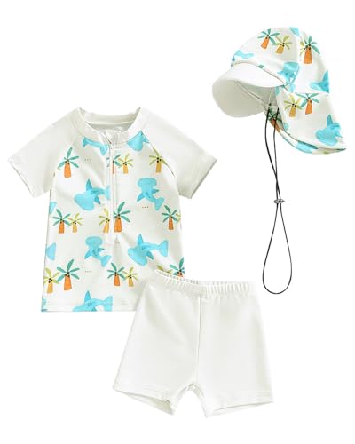 WYTbaby Baby Badeanzug Zweiteile Uv Kleidung Baby Kurzärmel Uv Schutzkleidung für Baby Junge 18-24 Monate von WYTbaby