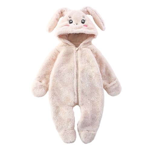 WYTbaby Baby Overall Winter Fleece Strampler mit Kapuze Warmer Herbst Winter Outfits für Baby Mädchen Junge 0-3 Monate von WYTbaby
