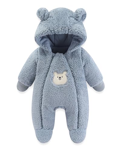 WYTbaby Baby Overall Winter Fleece Warm Schneeanzug Baby Romper Mit Kapuze Für Jungen Mädchen 3-6 Monate von WYTbaby