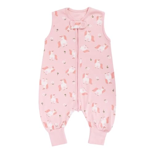 WYTbaby Baby Schlafsack mit Füßen 0.5 Tog 100% Baumwolle Schlafsack mit Beinen Ärmellose Kleine Kinder Sommer Schlafsack mit Füßen Jungen Und Mädchen 90cm/Baby Höhe 90-100cm von WYTbaby