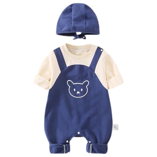 WYTbaby Baby Strampler Neugeborene für Jungen Mädchen，Baumwolle Langarm Strampler +Hut Outfits Set Kleinkinder Jumpsuits 9-12 Monate von WYTbaby