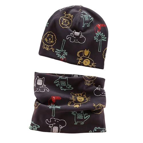 WYTbaby Baby Strickmütze + Loop Schal Set, Weiche Baumwolle Strickmützen Kleinkind Hut und Kragen Schals für Junge Und Mädchen von WYTbaby