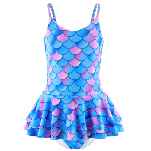 WYTbaby Badeanzug Mädchen Einteiliger Tankini Schwimmrock Uv Badebekleidung Mächen 7-8 Jahre von WYTbaby