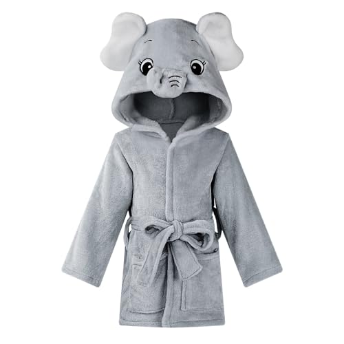 WYTbaby Bademantel Baby Weich Flanell Kinder Bademantel mit Kapuze, Schnell Trocken Bademantel für Baby Mädchen Jungen,Grau WYTbaby Bademantel Baby Weich Flanell Kinder Bademantel mit Kapuze, Schnell Trocken Bademantel für Baby Mädchen Jungen,Grau von WYTbaby