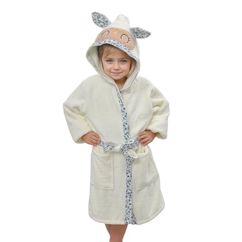 WYTbaby Bademantel Kinder Mädchen Fleece Morgenmantel mit Kapuze Weicher Bademantel für Jungen und Mädchen 4-6 Jahre von WYTbaby