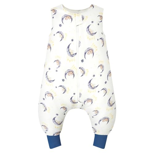 WYTbaby Schlafsack mit Füßen 1.0 Tog, 100% Baumwolle Schlafsack mit Beinen Ganzjahres Babyschlafsack für Junge Mädchen 80cm (Kinder Höhe 80-90cm) von WYTbaby