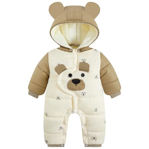 WYTbaby Schneeanzug Baby Mädchen Jungen Overall Winter Warm Outfits Fleece Strampler Oberbekleidung für Kleinkinder 18-24 Monate von WYTbaby