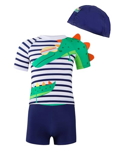WYTbaby Uv Kleidung Kinder Zweiteiliger Kurzarm Uv Badebekleidung Junge Dinosaurs Shark Badeanzug Junge für 4-5 Jahre von WYTbaby