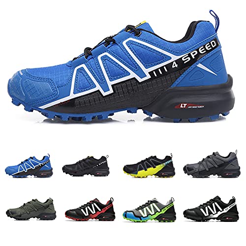 WYUKN MTB-Fahrradschuhe, Herren, Motorradschuhe, wasserdicht, Trekking, Fahrradschuhe, Outdoor, Wandern, Sneaker, Jogger, Herren, blau, 44EU von WYUKN