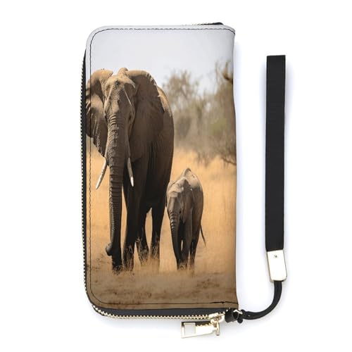 WYUSPGK Geldbörse aus PU-Leder, Motiv: gehende Elefanten mit Mutter-Druck, Kartenhalter, große Kapazität, lange Geldbörse für Frauen, Handheld-Clutch, Stil, 20 x 10,5 cm, modern, Stil:, 20x10.5cm, WYUSPGK Geldbörse aus PU-Leder, Motiv: gehende Elefanten mit Mutter-Druck, Kartenhalter, große Kapazität, lange Geldbörse für Frauen, Handheld-Clutch, Stil, 20 x 10,5 cm, modern, Stil:, 20x10.5cm, von WYUSPGK
