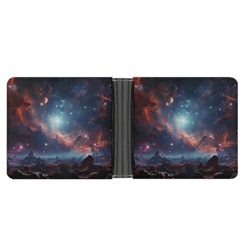 WYUSPGK Herren-Geldbörse, Ledergeldbörse, Platz mit Cluster-Druck, Ledergeldbörse, geeignet für den täglichen Gebrauch, Platz mit Cluster, Einheitsgröße, Platz mit Cluster, Einheitsgröße von WYUSPGK