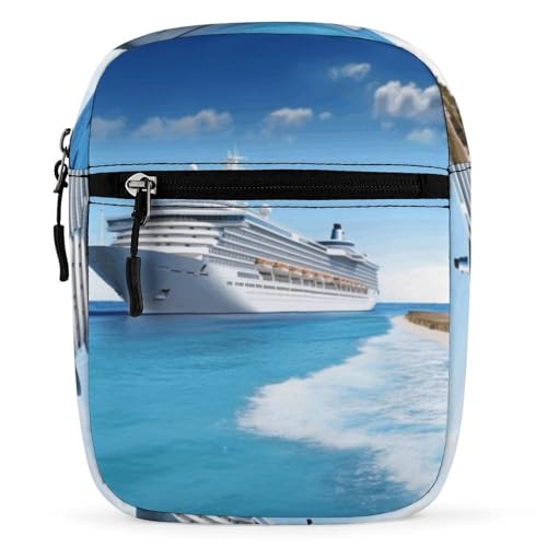 WYUSPGK Kleine Umhängetasche, Strand-Kreuzfahrtschiff-Druck, Umhängetasche, vielseitige Handtasche, lässige Umhängetasche, abnehmbarer Riemen, Strand-Kreuzfahrtschiff, Einheitsgröße von WYUSPGK