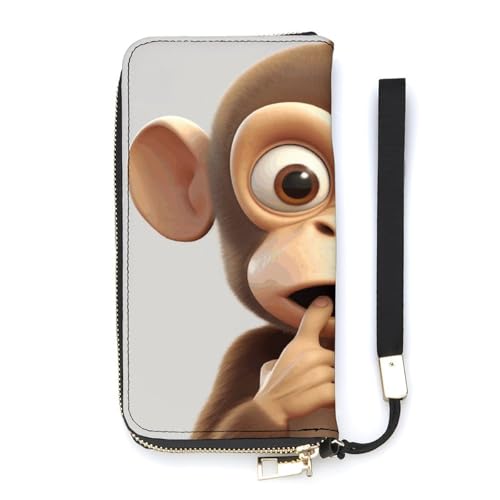 WYUSPGK The Silent Monkey Print Geldbörse aus PU-Leder, Kartenhalter, große Kapazität, lange Geldbörse für Damen, Handheld-Clutch, Stil, 20 x 10,5 cm, modern, Stil:, 20x10.5cm, Modern WYUSPGK The Silent Monkey Print Geldbörse aus PU-Leder, Kartenhalter, große Kapazität, lange Geldbörse für Damen, Handheld-Clutch, Stil, 20 x 10,5 cm, modern, Stil:, 20x10.5cm, Modern von WYUSPGK