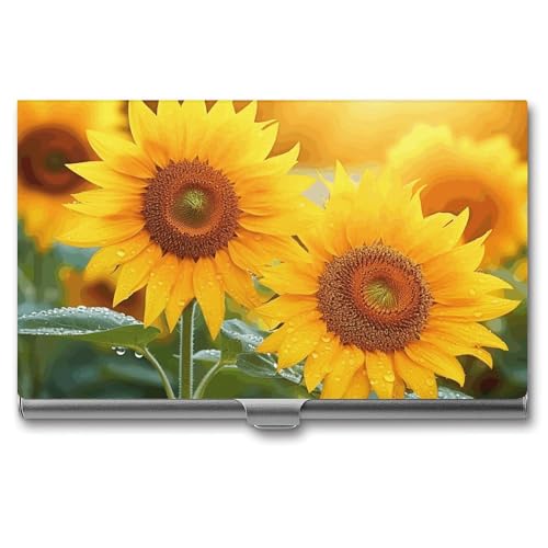 WYUSPGK Visitenkartenetui aus Metall, Sonnenblumen-Druck, Visitenkartenhalter, für Männer und Frauen, Sonnenblumen, Einheitsgröße, Sonnenblumen-Blumen, Einheitsgröße WYUSPGK Visitenkartenetui aus Metall, Sonnenblumen-Druck, Visitenkartenhalter, für Männer und Frauen, Sonnenblumen, Einheitsgröße, Sonnenblumen-Blumen, Einheitsgröße von WYUSPGK