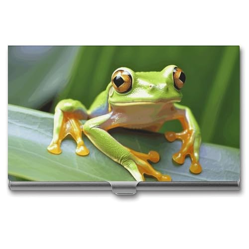 WYUSPGK Visitenkartenetui aus Metall, schöner Baumfrosch-Druck, Visitenkartenhalter, Etui für Männer und Frauen, XB0608021, schöner Baumfrosch, Einheitsgröße, Schöner Baumfrosch, Einheitsgröße WYUSPGK Visitenkartenetui aus Metall, schöner Baumfrosch-Druck, Visitenkartenhalter, Etui für Männer und Frauen, XB0608021, schöner Baumfrosch, Einheitsgröße, Schöner Baumfrosch, Einheitsgröße von WYUSPGK