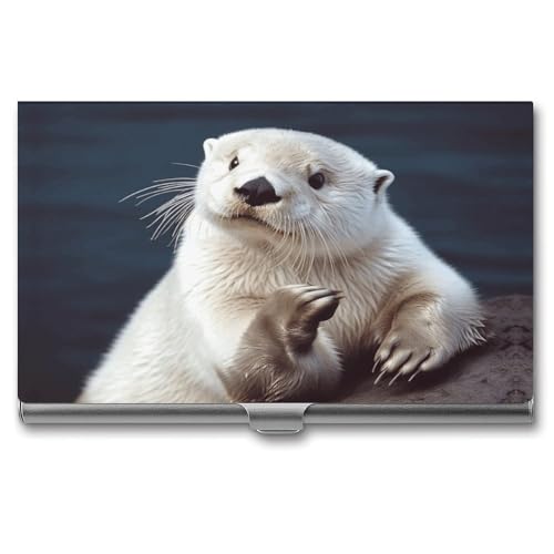 WYUSPGK Visitenkartenetui aus Metall, weißer Otter-Druck, Visitenkartenhalter, Etui für Männer und Frauen, XB0608021, weißer Otter, Einheitsgröße, Weißer Otter, Einheitsgröße WYUSPGK Visitenkartenetui aus Metall, weißer Otter-Druck, Visitenkartenhalter, Etui für Männer und Frauen, XB0608021, weißer Otter, Einheitsgröße, Weißer Otter, Einheitsgröße von WYUSPGK