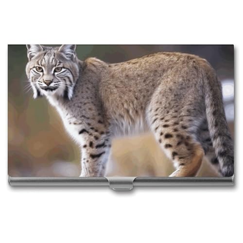 WYUSPGK Visitenkartenetui aus Metall, wilder Bobcat-Druck, Visitenkartenhalter für Männer und Frauen, Wildbobcat, Einheitsgröße, Wilder Bobcat, Einheitsgröße von WYUSPGK