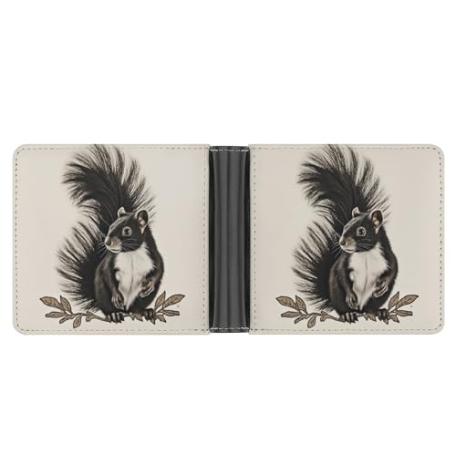 WYUSPGK XB0608021 Herren-Ledergeldbörse, Skunk-Print, geeignet für den täglichen Gebrauch, XB0608021, Skunk, Einheitsgröße, Skunk, Einheitsgröße von WYUSPGK