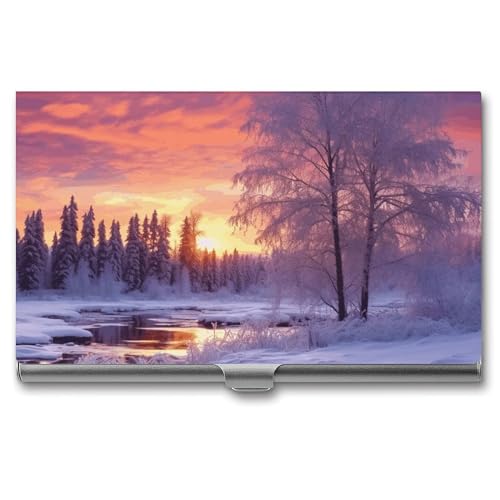 WYUSPGK XB0608021 Visitenkartenetui aus Metall, Winterlandschaft, Visitenkartenhalter, Tasche für Männer und Frauen, Winterlandschaft, Einheitsgröße, Winterlandschaft, Einheitsgröße WYUSPGK XB0608021 Visitenkartenetui aus Metall, Winterlandschaft, Visitenkartenhalter, Tasche für Männer und Frauen, Winterlandschaft, Einheitsgröße, Winterlandschaft, Einheitsgröße von WYUSPGK