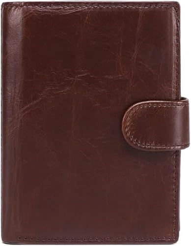 WYUYIWH Fnivnon Retro Herren RFID Multi-Card Echtes Leder Geldbörse Große Kapazität Clutch Geldbörse Anti-Entmagnetisierung Geldbörse für Männer, Dunkelbraun, dunkelbraun von WYUYIWH