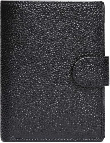 WYUYIWH Fnivnon Retro Herren RFID Multi-Card Echtes Leder Geldbörse Große Kapazität Clutch Geldbörse Anti-Entmagnetisierung Geldbörse für Männer, Schwarz, Schwarz von WYUYIWH