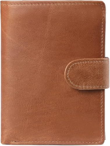 WYUYIWH Fnivnon Retro Herren RFID Multi-Card Echtes Leder Geldbörse Große Kapazität Clutch Geldbörse Anti-Entmagnetisierung Geldbörse für Männer Braun, braun von WYUYIWH