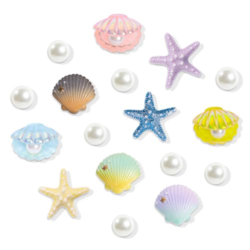 Glitzernde Schuhanhänger für Damen, niedliche Seesternmuschel und Perlen, Schuhdekoration, Charms, modische Ozeanschuh-Charms, DIY-Sandalen-Zubehör für Ozean-Partygeschenk Glitzernde Schuhanhänger für Damen, niedliche Seesternmuschel und Perlen, Schuhdekoration, Charms, modische Ozeanschuh-Charms, DIY-Sandalen-Zubehör für Ozean-Partygeschenk von WYVAS