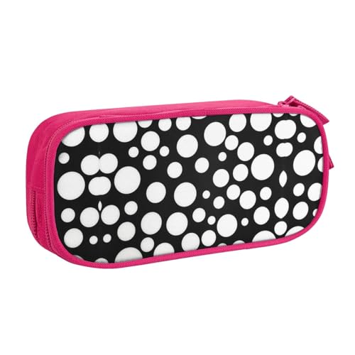 Federmäppchen mit Punkten, Schwarz und Weiß, mit Volldruck-Design, strapazierfähiges Oxford-Tuch, Federmäppchen für Schule, Büro und Reisen, Aufbewahrungstasche mit mehreren Fächern für Stifte von WYYDPPLK