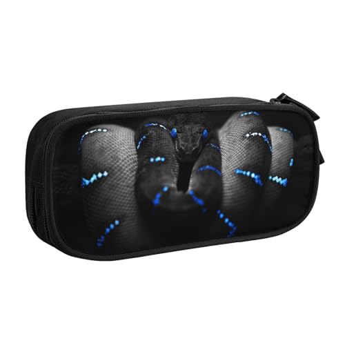 Federmäppchen mit Schlangentapete mit Volldruck-Design, strapazierfähiges Oxford-Tuch, Federmäppchen für Schule, Büro & Reisen, Aufbewahrungstasche mit mehreren Fächern für Stifte, Make-up und Zubehör von WYYDPPLK