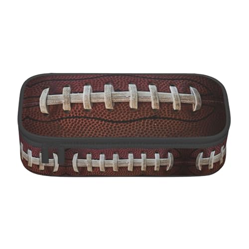 WYYDPPLK American Football Federmäppchen mit Schnürsenkel-Druck, hohe Kapazität, vielseitig, langlebig und kompakt, Oxford-Gewebe, Schreibwarentasche mit mehreren, Schwarz , Einheitsgröße, von WYYDPPLK