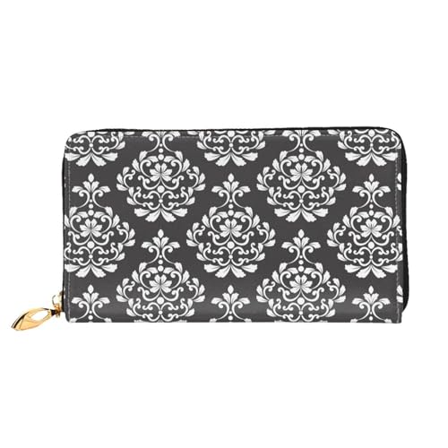 WYYDPPLK Art Libellen-Print Deluxe Leder lange Clutch Geldbörse - Volldruck, doppelseitig, langlebig mit überlegener Speicherkapazität, Damastmuster, Einheitsgröße von WYYDPPLK