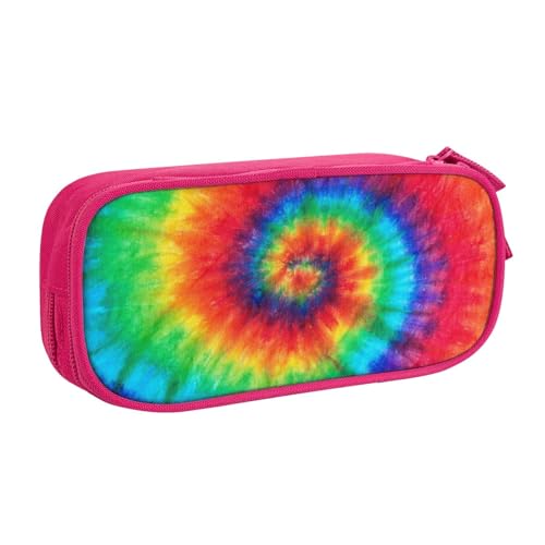 WYYDPPLK Batik-Federmäppchen in Regenbogenfarben mit Volldruck-Design, strapazierfähiges Oxford-Tuch, Federmäppchen für Schule, Büro & Reisen, Aufbewahrungstasche mit mehreren Fächern für Stifte von WYYDPPLK