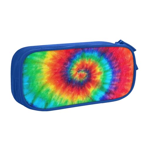 WYYDPPLK Batik-Federmäppchen in Regenbogenfarben mit Volldruck-Design, strapazierfähiges Oxford-Tuch, Federmäppchen für Schule, Büro & Reisen, Aufbewahrungstasche mit mehreren Fächern für Stifte von WYYDPPLK