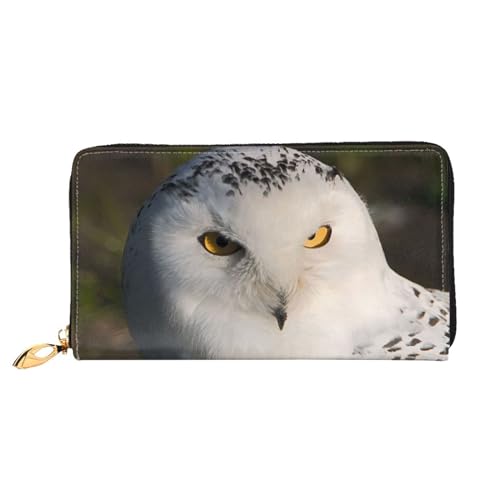 WYYDPPLK Beautiful Hores Print Deluxe Leather Long Clutch Wallet - Full-Print, Double-Sided, Durable with Superior Storage Capacity, Schneeeule Augen, Einheitsgröße von WYYDPPLK