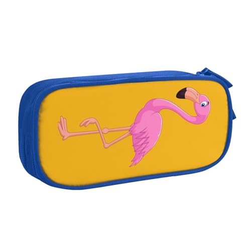 WYYDPPLK Cartoon Flamingo Federmäppchen mit Volldruck Design - Strapazierfähiges Oxford Tuch Federmäppchen für Schule, Büro & Reisen - Multi Pocket Aufbewahrungstasche für Stifte, Make-up & Zubehör von WYYDPPLK