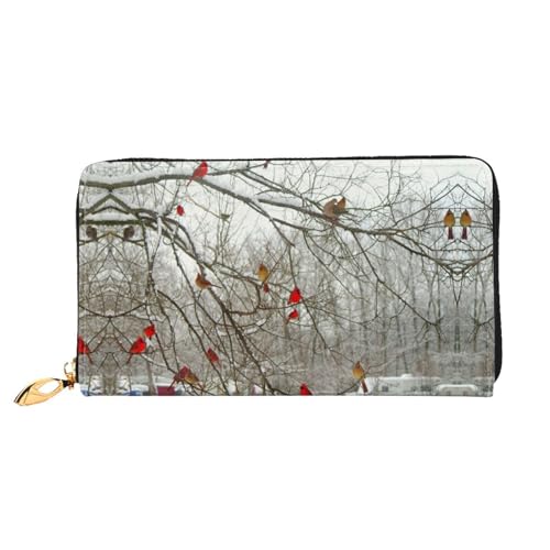 WYYDPPLK Cattle Farm Sanctuary Print Deluxe Leder Lange Clutch Geldbörse - Volldruck, doppelseitig, langlebig mit überlegener Speicherkapazität, Birkenbäume, Einheitsgröße von WYYDPPLK