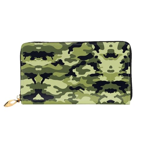 WYYDPPLK Cattle Farm Sanctuary Print Deluxe Leder Lange Clutch Geldbörse - Volldruck, doppelseitig, langlebig mit überlegener Speicherkapazität, tarnfarbe, Einheitsgröße von WYYDPPLK