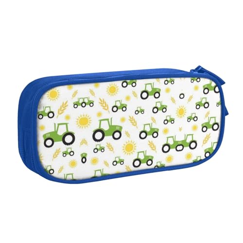 WYYDPPLK Federmäppchen Traktor Farming mit Volldruck Design - Strapazierfähiges Oxford-Tuch Federmäppchen für Schule, Büro & Reisen - Multi Pocket Aufbewahrungstasche für Stifte, Make-up & Zubehör von WYYDPPLK