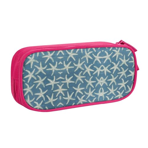 WYYDPPLK Federmäppchen aus Seestern-Küstenwolle mit Volldruck-Design, strapazierfähiges Oxford-Tuch, Federmäppchen für Schule, Büro und Reisen, Aufbewahrungstasche mit mehreren Fächern für Stifte von WYYDPPLK