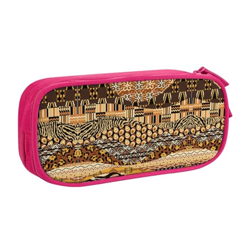 WYYDPPLK Federmäppchen im afrikanischen Stil mit Patchwork-Design – strapazierfähiges Oxford-Tuch Federmäppchen für Schule, Büro & Reisen – Multi Pocket Aufbewahrungstasche für Stifte, Make-up von WYYDPPLK