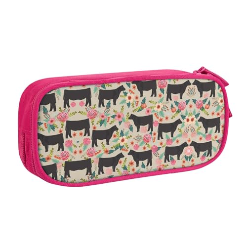 WYYDPPLK Federmäppchen mit Blumenmuster, Motiv: Kühe und Rinder, mit Volldruck-Design, strapazierfähiges Oxford-Tuch, Federmäppchen für Schule, Büro und Reisen, Aufbewahrungstasche mit mehreren von WYYDPPLK